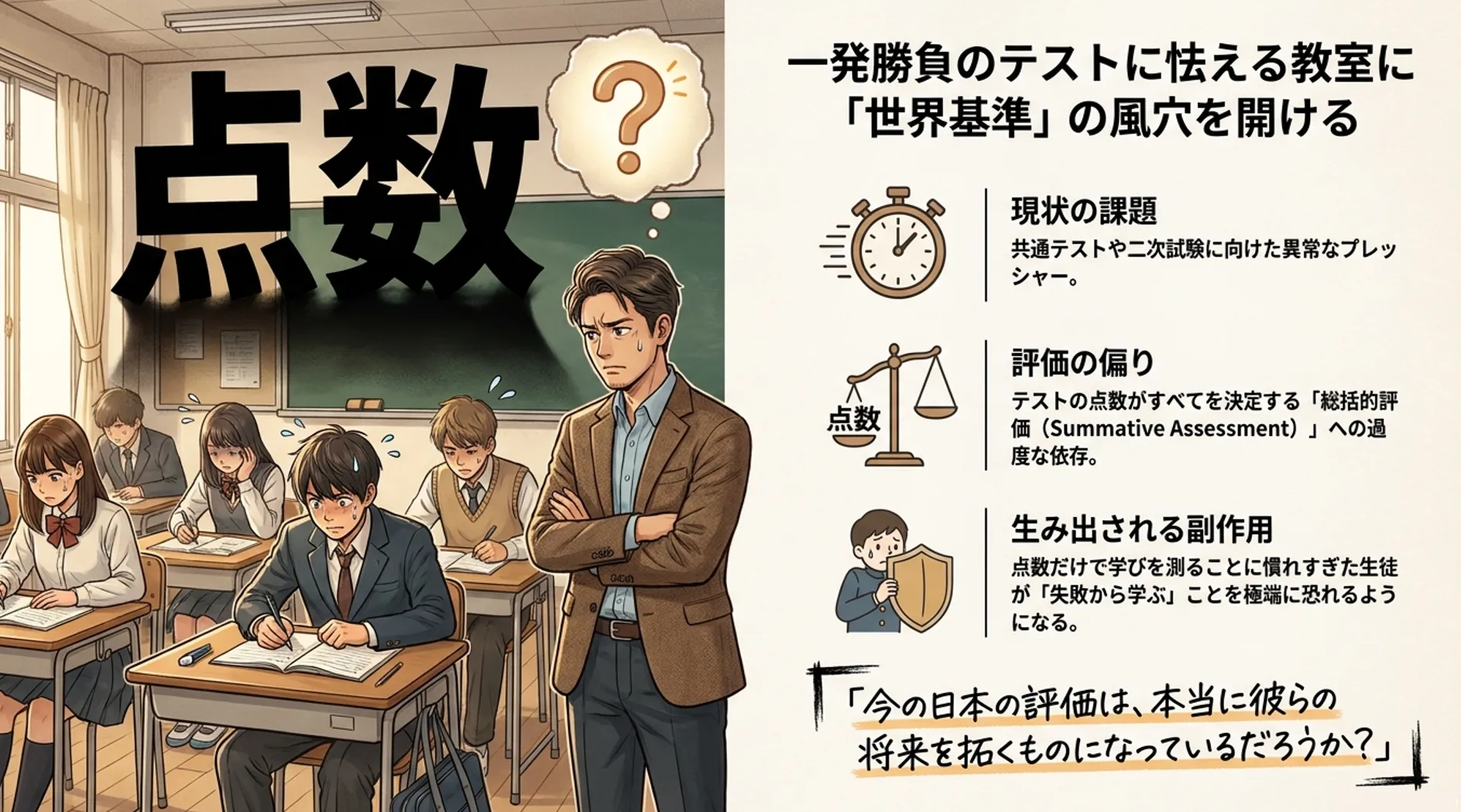 テストに怯える教室